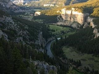 Aerial view of the Smith River in Montana