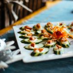 Smoked Salmon Cucumber Rounds served at Healing Waters Lodge