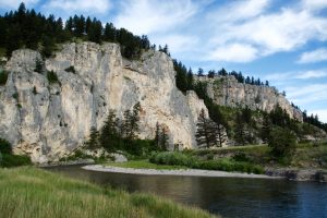 Cliff walls & river bend on the Smith River