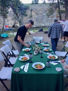 Dinner starter dish at camp on the Smith River