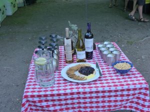 Appetizers at camp on the Smith River