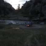 Evening in camp during a float trip on the Smith River