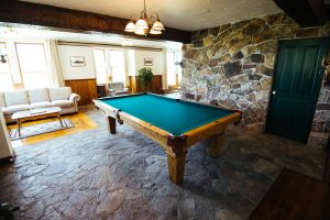 Pool Table in Main Lodge at Healing Waters Lodge