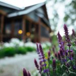 Flowers outside the Dining Hall at Healing Waters Lodge