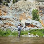 Fly fishing angler on the Smith River - Montana