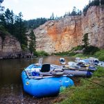 Camp parking lane on the Smith River