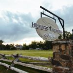 Signage of Healing Waters Lodge