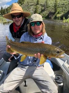 Catch of the day! Trout caught on a fly fishing float trip in Montana