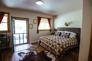 Beautiful guest room at Healing Waters Lodge